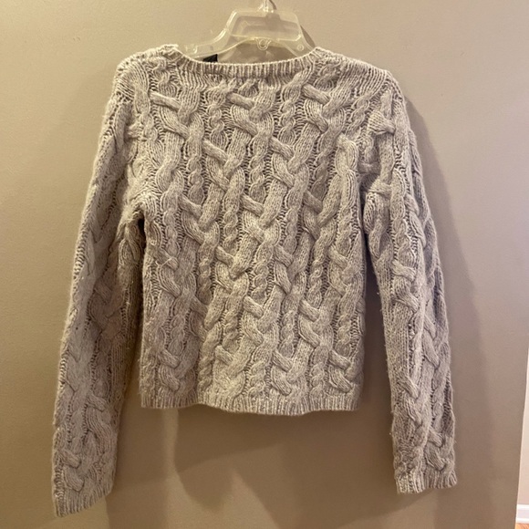 Express Handknit Lambswool size small light gray sweater. {127} - Picture 3 of 8